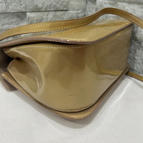 RARE LOUIS VUITTON Vernis Mirada 2Way Bag Gold - Picture 12 of 13